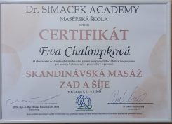 certifikát skandinávská masáž