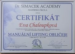 certifikát manuální lifting obličeje